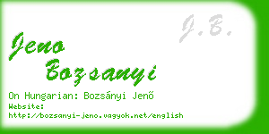 jeno bozsanyi business card