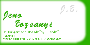 jeno bozsanyi business card